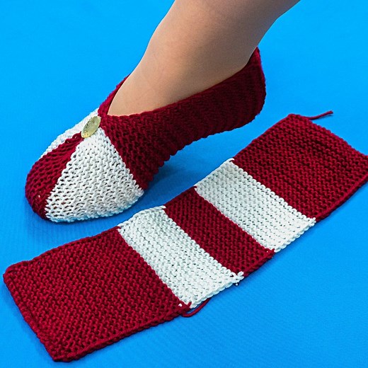 448K views · 1K reactions | Des chaussons simples avec 2 aiguilles à tricoter et un tuto détaillé ! | Miarti - Crochet et Tricot | Facebook
