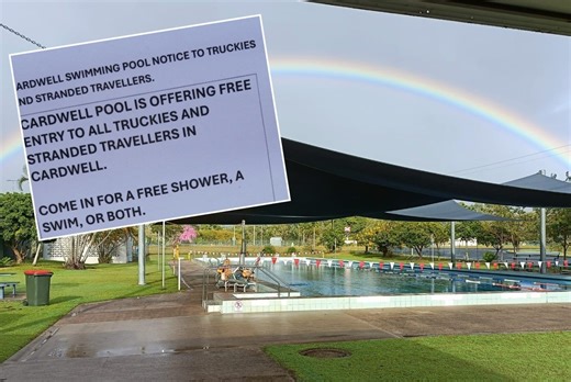 Cardwell business opens its facilities to truckies stranded by floods