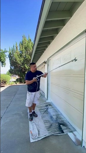 Painting Garage Door in MINUTES! (Airless Sprayer + Extension Pole)