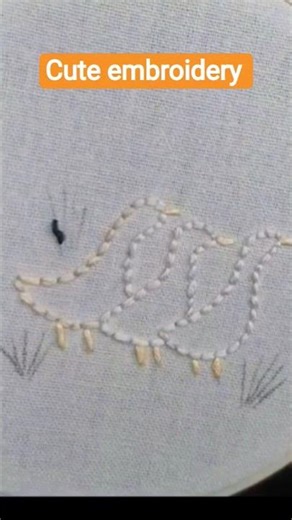cute bird shape embroidery tutorial for beginners #handbroidery #embroidery