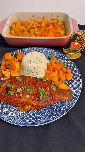 Lemon Garlic Baked Tilapia with Roasted Veggies (Desi Twist) Shinjuku Halal Food sent me this Tilapia,I turned it into something special of my version. Say hello to My Lemon Garlic Baked Tilapia with Roasted Veggies (desi twist) .tender, flaky fish infused with zesty lemon and garlic, paired with golden-roasted vegetables, and served alongside fragrant jeera rice. Wholesome, flavour-packed, and perfect for a cosy meal at home. Stay tuned .This recipe is coming to your screens very soon ! Shinjuk