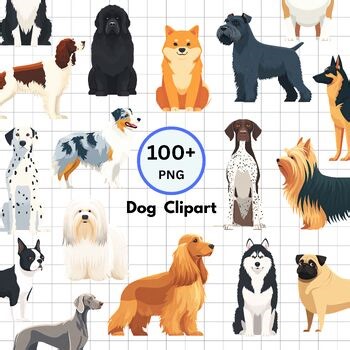 Dog Clipart Bundle | Dog Breed PNG | Cute Cartoon Dogs Clipart