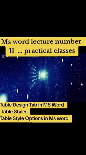 11. MS Word Table Design & Styles | Step-by-Step Tutorial I Pashto #msword #mswordforbeginners MS Word Table Design & Styles | Step-by-Step Tutorial I Pashto Note: in this video you people can learn about MS word table styles and style option in pashto and easily word. Topic covers: ms word table design table design and layout ms word table border design ms word ma table ko kesi design karii pa ms word ki table sanga jor ko aur design ye ham ko #msword #mswordforbeginners #mswordtabledesign