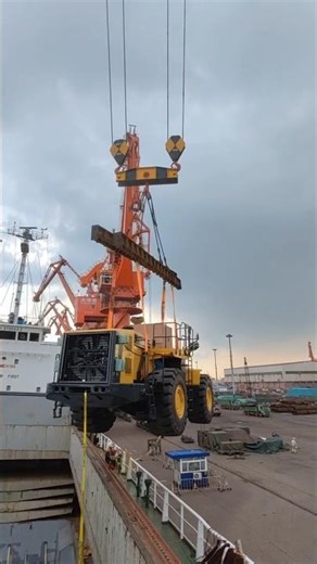 Massive Port Crane Lifts Heavy Vehicle | Unloading at Mega Port 🔥🚢#shorts