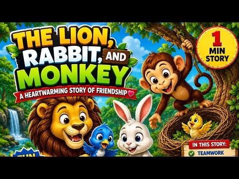 The Lion, Rabbit & Monkey | Heartwarming Story for Kids 🦁🐰🐵 | Moral Story in English