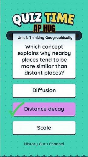 AP HUG Quiz Time! 📍 Distance Decay Explained Unit 1 Review