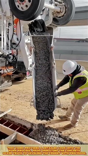Skilled Worker Handling Concrete Mixer Operation in Building Work #workprocess