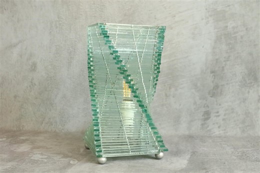 Blue Glass Ball Lamp - 1960's Italian Design - Vintage Blue Glass Lamp - Etsy