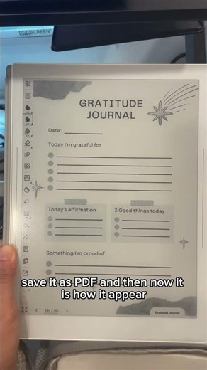 My gratitude journal in Supernote Manta