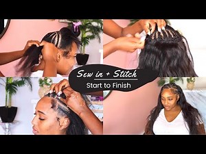 Half Sew-in/Half Stitch Braids NO LEAVE OUT | NO GLUE | NO QUICK WEAVE