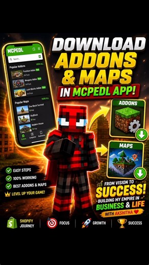 MCPEDL App lo Addons & Maps ela download cheyali? 😱🔥 | Minecraft Telugu Short