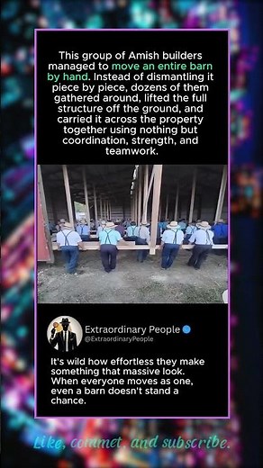 This group of Amish builders managed to move an entire barn by hand.