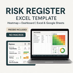 Risk Register Excel Template With Heatmap & Dashboard – Professional Risk Tracker for Smes and Consultants | Freebie Included - Etsy Australia