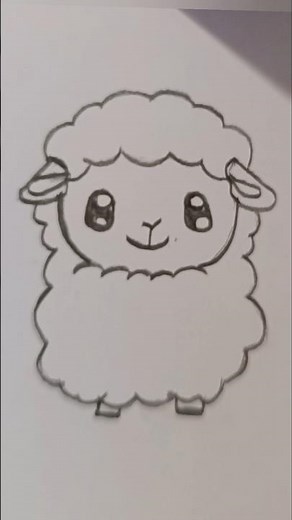 Easy cute sheep drawing #art #easy #drawing #draw #cutethings #sketch #painting