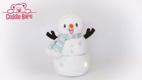 Cuddle Barn - Snowfrost The Snowman | Animated Dancing Light-up Christmas Snowman Plush Toy Activated by Carrot Nose Sings Winter Wonderland, 12 inches