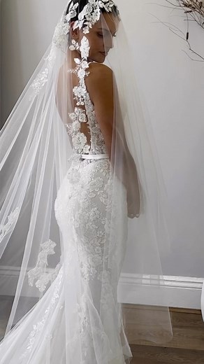 Blanche on Instagram: "Show-stopping final fitting moments with Blanche-bride KAYLA all the way from Melbourne 🤍 Her customised ‘Maya’ gown fit her like a glove, and she completed this stunning bridal look with a matching lace veil 🤍 #finalfitting #realbride #bridetobe #weddingday #weddingdress"