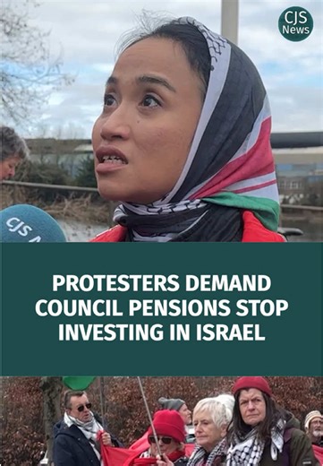 “Not in our name”: More than fifty protesters gathered outside Cardiff County Hall this morning, calling for an end to the investment of billions in council pension funds in companies linked to Israel. The demonstration took place as the Wales Pension Partnership, which manages the funds, met inside to discuss its investment policy. The WPP didn’t respond to requests for a comment but said it builds “build environmental, social and governance (ESG) factors into [its] investment and stewardship w