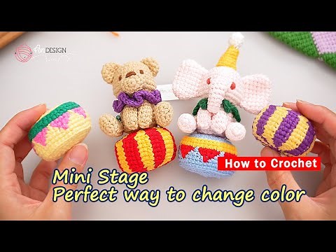 How to Crochet a Mini Circus Stage 🎪 | Easy Color Change Trick