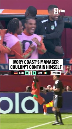 Emerse Faé with an ELECTRIC reaction after taking the lead over Germany ⚡️