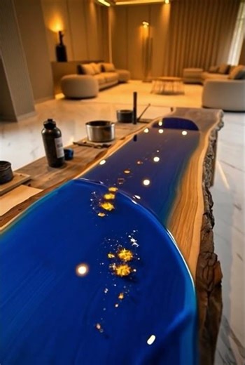 1️⃣ Most Satisfying Royal Blue River Table Build 🔥 Luxury Resin Dining Table 8K