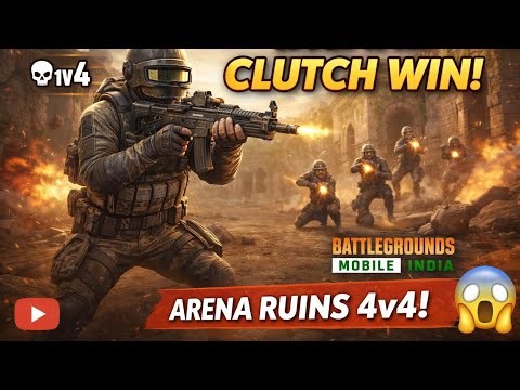 GEN-Z Gaming: Epic 4v4 Arena Clutch in BGMI Ruins! 💥