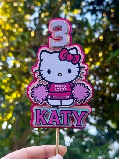 Custom Hello Kitty Birthday Cake Topper With Age, Girl Birthday Party Decor, Pink Cake Topper for Girls - Etsy