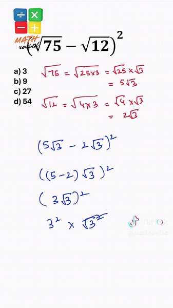 Simplify Radical Expressions: From √75 to Integer