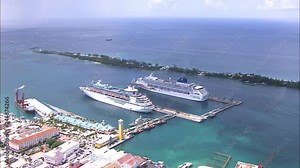 Aerial view Nassau Cruise Ship Terminal Bahamas