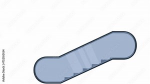 People on the escalator. Animation of passengers climbing the escalator stairs, alpha channel. Cartoon