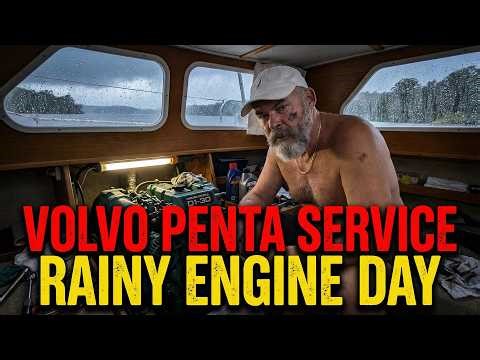 First Service on My Volvo Penta D1‑30 — Rain, Tides & a Trip Through Brisbane Water.