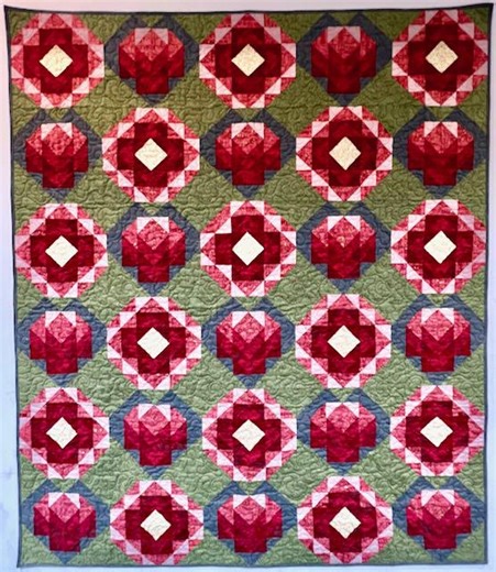 The Auckland Rose Quilt | Block Based Quilt Pattern, Rose Garden Themed, Beginner Quilt Pattern, Large Throw Size - Etsy