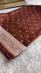 5.1K views · 13 reactions | Coffe brown premium Banarasi Mashru katan silk saree Beautiful all over body floral ZARI weaving Jaqaurd havy pallu And plain blouse To order visit a website www.kaashivastra.com Search code MK225 | Kaashi vastra | Facebook