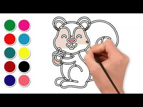 APPRENDRE À DESSINER ET COLORIER UN ÉCUREUIL - Vidéo éducative & Planète coloriage