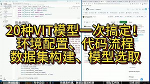 深度学习CV方向ViT全家桶！无脑解决20种ViT模型，对比实验一次搞定！