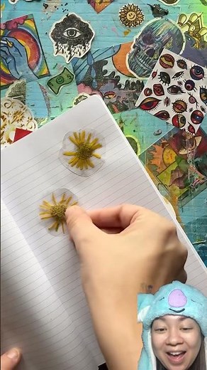 DIY real flower stickers scrapbook ⁉️ stainedhands