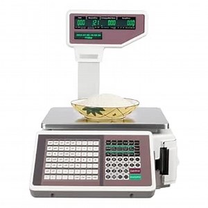 Commercial Digital Food Price Computing, Scale 66lbs 110-220V Commercial Digital Price Computing Scale with Double-Sided Display Screen and Dual Label Printer for Supermarkets, Fruit Stores