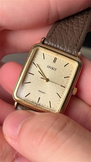 Authentic Rare Vintage Seiko Spirit Gold with Snowflake Textured Dial in Tank Shape #watch