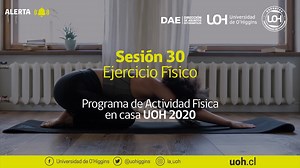 Ejercita con la sesión 30 del Programa de Actividad Física en Casa, de la Unidad de Deportes UOH. Octavio Llanos, estudiante de 2º año de Pedagogía en Matemáticas ➕➖ y seleccionado de Voleibol 🏐 de nuestra Universidad, nos muestra la rutina. Recuerda: si tienes dudas sobre la ejecución de algún ejercicio o si necesitas conocer alguna variante, comunícate con nuestro profesor Bayron Quezada al correo 📧 bayron.quezada@uoh.cl. También puedes descargar la sesión en PDF desde el siguiente link: htt