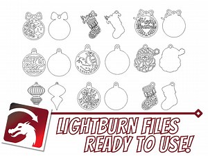 Layered Christmas Ornaments Lightburn File Laser Engraver Cutter Image Art Library Xtool M1 Atomstack K40 - Etsy