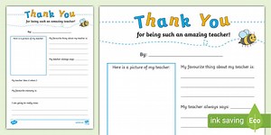 Teacher Thank You Letter
