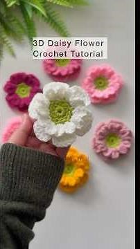 3D Daisy Crochet Flower Tutorial #crochet #shorts