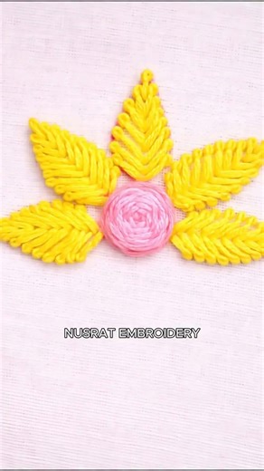 Easy Sunflower Embroidery Design for Beginners #shorts #viral #trending #youtubeshorts