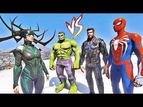 HOMEM ARANHA, THOR e HULK vs HELA - GTA V Mods EPIC BATTLE - IR GAMES