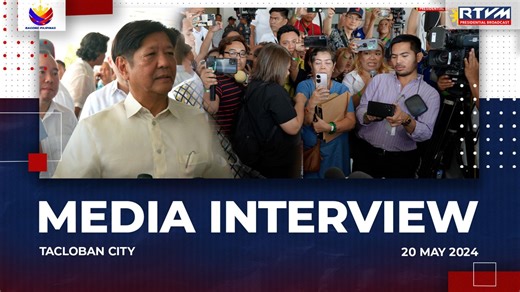 7.9K views · 418 reactions | President Ferdinand R. Marcos Jr. answers questions from the media in an interview after leading the distribution of land titles and support services for Region VIII at the Tacloban City Convention Center in Tacloban City on May 20, 2024. | Radio Television Malacañang - RTVM | Facebook