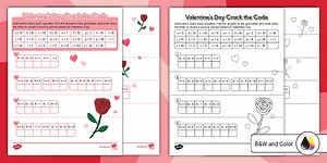 Second Grade Valentine's Day Addition and Subtraction Crack the Code Math Worksheet