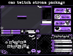 Emo Animated Stream Package PURPLE | Twitch Overlay | Black Custom Vtuber Setup Goth Pop Punk Scenecore Aesthetic Y2k Retro Old Web Mcbling - Etsy