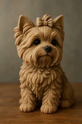 Real or Sculpture? 🤯 The Most Adorable Yorkie Creation Ever! #shorts