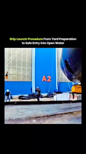 Upfacting on Instagram: "A ship launch is a carefully controlled process designed to move a massive hull safely into the water. First, the vessel is transferred from its support blocks onto a slipway or floating dock. Rollers, skids, or lubricated plates reduce friction so the hull can slide smoothly. Engineers constantly monitor alignment, angle, and speed to keep the structure stable as thousands of tons begin to shift. Once the ship enters the water, crews immediately check seals, measure tri