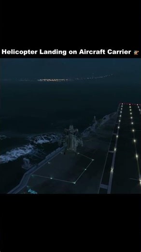 Helicopter Landing on Aircraft Carrier 🚁 Perfect Deck Landing #shorts