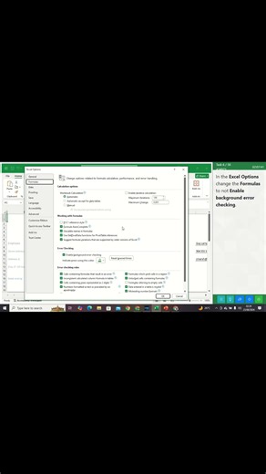 🔥 STOP EXCEL ERROR ALERTS!Turn Off Background Error Checking #excelshorts #excelmagic #exceltips